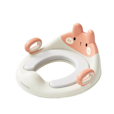 Articole pentru baie - Capac WC cu Reductie, Flippy, pentru Copii, cu Manere, Model Ursulet, Plastic Durabil, Roz