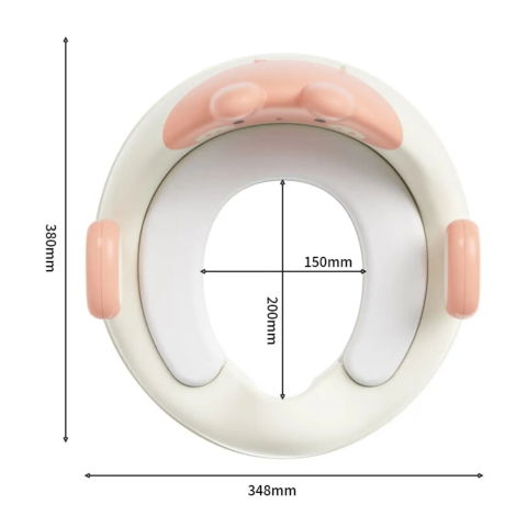Articole pentru baie - Capac WC cu Reductie, Flippy, pentru Copii, cu Manere, Model Ursulet, Plastic Durabil, Roz