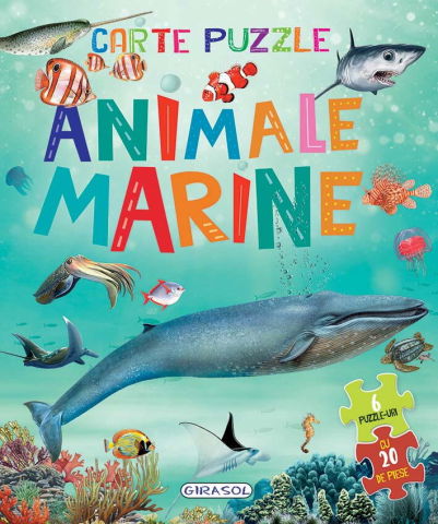 Carti pentru copii - Carte cu 6 puzzle-uri - Animale marine