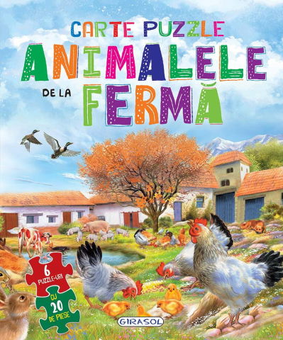 Carti pentru copii - Carte cu 6 puzzle-uri - Animalele de la ferma