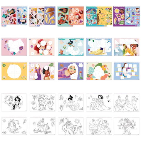 EduclassReseller - Carte de colorat & abtibilduri cu numere - Disney Princess