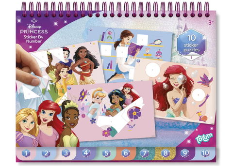 EduclassReseller - Carte de colorat & abtibilduri cu numere - Disney Princess