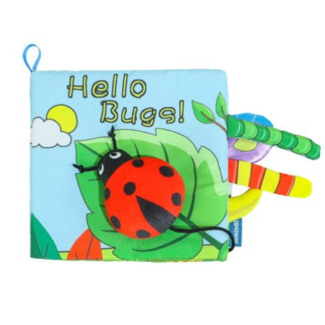 Import - Carte Senzoriala, Flippy, pentru Bebelusi, 15x16x4 cm, cu Animalute, 3D, Cu Sunete si Fosnete, 0-3 Ani, Model Buburuza, Multicolor