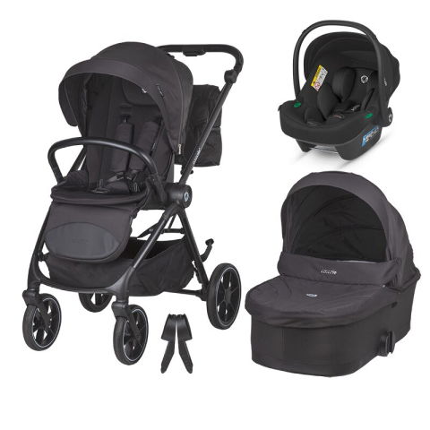 SmartBaby - Carucior modular 2in1 Coccolle Serry Jet black+ Scoica auto iSize Coccolle Knox Black