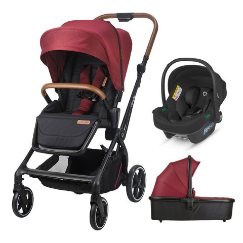 SmartBaby - Carucior modular 3in1 Coccolle Saliara Cabernet+ Scoica auto iSize Coccolle Knox Black