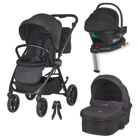 Import - Carucior modular 4in1 Coccolle Serry Jet black cu Scoica auto iSize Coccolle Knox Black si Baza isofix iSize Coccolle Knox