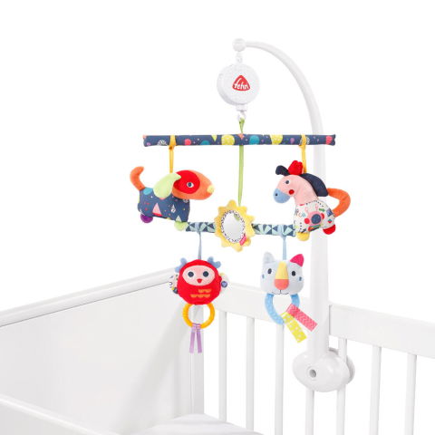 Jucarii de patut - Carusel muzical mobil cu activitati - Prietenii culorilor