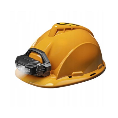 Jucarii si Jocuri - Casca Protectie cu Lanterna de Jucarie pentru Copii, Flippy, Material Plastic, Interactiv, Distractiv, 29.5x19.5x6.5 cm, Portocaliu