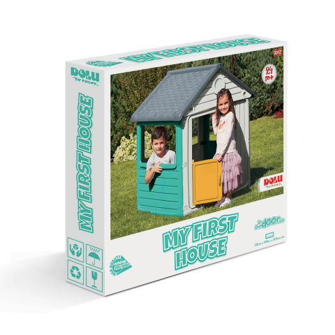 Locuri de joaca - Casuta copii cu tablita de desen pastel