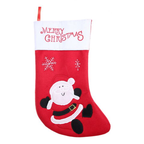 10 - 25 LEI - Ciorap Cadouri, Flippy,cu model Mos Craciun, rosu, marimea 20x40 cm, textil, interior