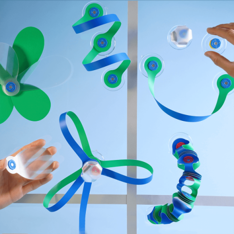 Jocuri magnetice - Clixo® joc magnetic de construit - Arta pe geam (24 piese)