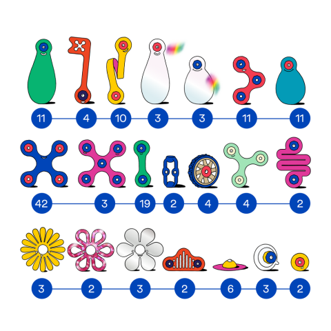 Jocuri magnetice - Clixo® joc magnetic de construit - Distractie in familie (150 piese)