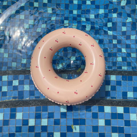 Colace si Piscine - Colac de inot gonflabil pentru copii, Portocaliu, Model cu cirese, Flippy, diametru 70 cm