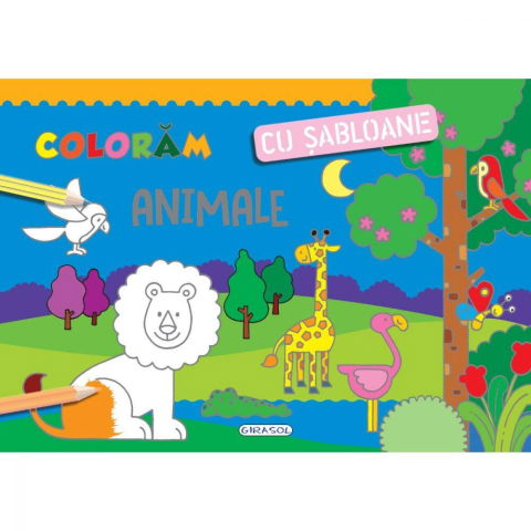 Carti pentru copii - Coloram cu sabloane - Animale