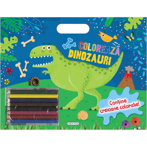 Carti pentru copii - Coloreaza - Dinozauri (creioane)