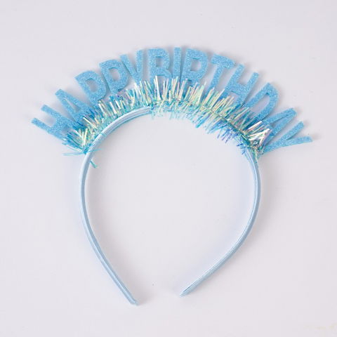 Accesorii Petrecere - Coronita Decorativa pentru Petreceri, Flippy, Tema Aniversare, Model Happy Birthday, Marime Universala, Albastru