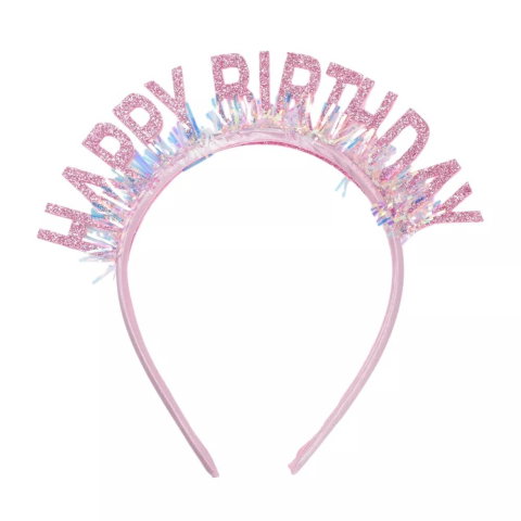 TeoMarket - Coronita Decorativa pentru Petreceri, Flippy, Tema Aniversare, Model Happy Birthday, Marime Universala, Rose