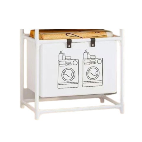 TeoMarket - Cos de Rufe, Flippy, 1 Cos, Cadru de Otel Inoxidabil, 97 x 44 x 57 cm, Alb