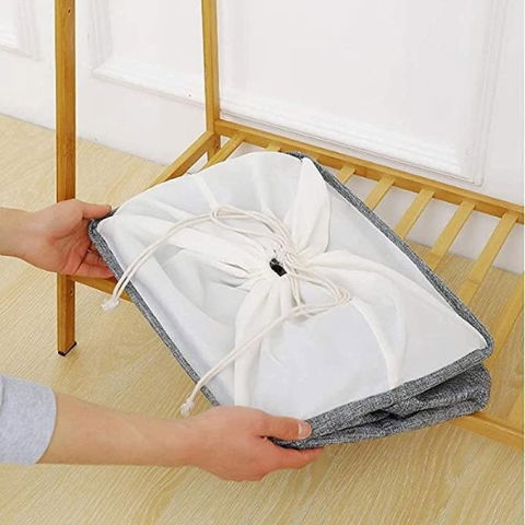 Articole pentru baie - Cos de Rufe, Flippy, 72 L, Textil, 30x40x60 cm, Gri, Cu Imprimeu