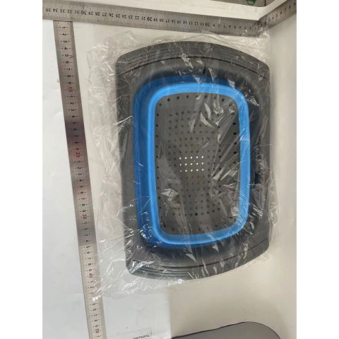 50 - 100 LEI - Cos de Scurgere Retractabil pentru Chiuveta, Flippy, cu Filtru, pentru Fructe si Legume, de Uz Casnic, 39x12 cm, Design Extensibil pana la 61 cm, cu Manere de Prindere, Albastru