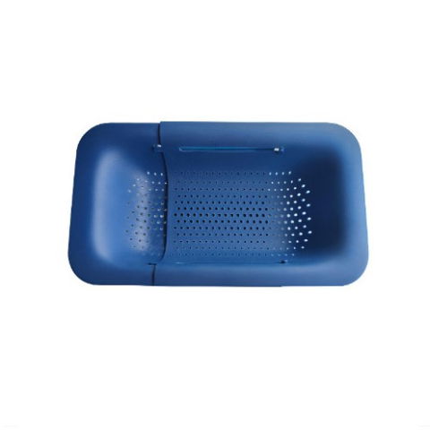 Ustensile pentru Bucătărie - Cos pentru Scurgere Chiuveta de Bucatarie, Flippy, Plastic, Telescopic, 36x20x5 cm, Albastru