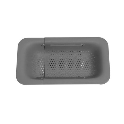 Ustensile pentru Bucătărie - Cos pentru Scurgere Chiuveta de Bucatarie, Flippy, Plastic, Telescopic, 36x20x5 cm, Gri