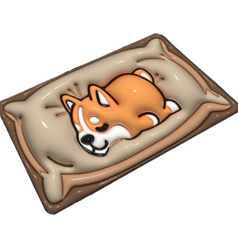 Articole pentru baie - Covor de Baie, Flippy, 3D, din Spuma, Antialunecare, Absorbant, 40 x 60 cm, Model Caine, Portocaliu