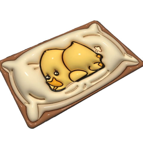 Articole pentru baie - Covor de Baie, Flippy, 3D, din Spuma, Antialunecare, Absorbant, 40 x 60 cm, Model Rata, Galben