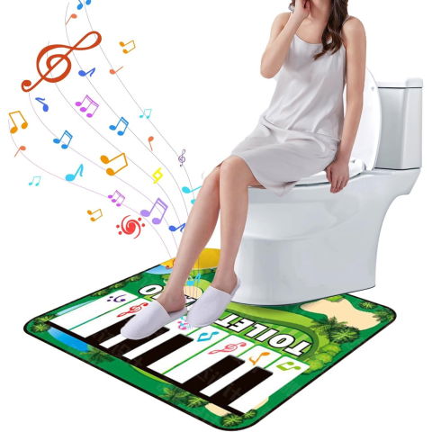 Articole pentru baie - Covoras de Baie, Flippy, Model Pian Electric, Interactiv, 3 Moduri, +14 Ani, din Panza, cu Baterii, 60 x 48 cm, Verde