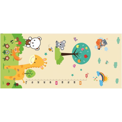 Import - Covoras pentru Copii, Flippy, cu 2 Fete, Model ZOO/Ursulet, din XPE+PE, Impermeabil, Antiderapant, Protectie Termica, +3 Luni, Pliabil, 180 x 200 x 1.5 cm, Multicolor