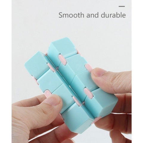 Jucarii Senzoriale, Fidget Toys - Cub antistres, Fidget Toy, Infinity Magic Cube, Albastru/Roz, 4x4x4 cm