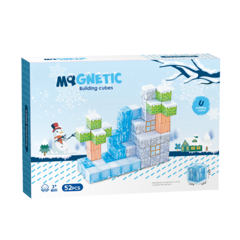 Jocuri magnetice - Cuburi magnetice - Iarna 52 piese (2.5 cm)