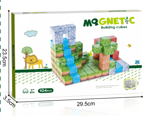 Jocuri magnetice - Cuburi magnetice - In natura 104 piese (2.5 cm)