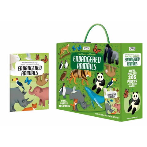 Carti pentru copii - Cunoaste si exploreaza - Puzzle Animale pe cale de disparitie (205 piese)