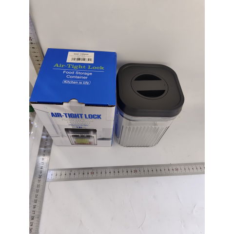 Pentru casa - Cutie de Depozitare Alimente, Flippy, tip Container, 1.3L, Recipiente pentru Cereale in Bucatarie, Transparente cu Capac Negru