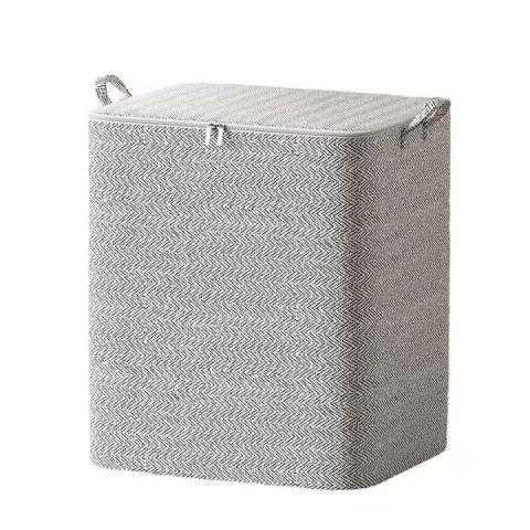 Cutii depozitare - Cutie de Depozitare cu Fermoar, Flippy, Pliabila, Maner Ranforsat, Fermoar Rezistent, pentru Haine, Paturi, Plapumi, Perne, Lenjerii de Pat, Jucarii, 61x50x71 cm, 210 Litri, Gri