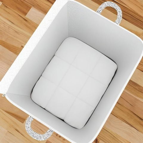 Cutii depozitare - Cutie de Depozitare cu Fermoar, Flippy, Pliabila, Maner Ranforsat, Fermoar Rezistent, pentru Haine, Paturi, Plapumi, Perne, Lenjerii de Pat, Jucarii, 61x50x71 cm, 210 Litri, Gri