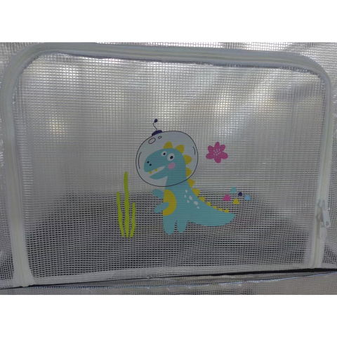 Pentru casa - Cutie de Depozitare, Flippy, pentru Camera Copiilor, 100L, din PVC, Model Dinozaur, 60 x 42 x 40 cm, Transparent