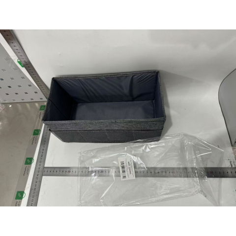 Cutii depozitare - Cutie Depozitare cu Cadru Metalic, Flippy, pentru Bucatarie, snacksuri, pliabila din poliester Oxford, 30 x 15 x 15 cm Gri