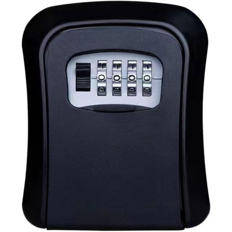 Casa si Bricolaj - Cutie pentru Chei cu Parola, Flippy, din Aliaj de Aluminiu si Plastic, Cod din 4 Cifre, Impermeabila, Negru