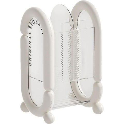 Cutii depozitare - Cutie pentru Depozitare Cosmetice, Flippy, pentru Pensule, Creioane si Buretei, 4 Compartimente, din Plastic, 12 x 10 x 20 cm, Alb