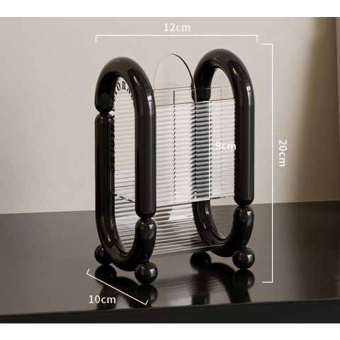 Cutii depozitare - Cutie pentru Depozitare Cosmetice, Flippy, pentru Pensule, Creioane si Buretei, 4 Compartimente, din Plastic, 12 x 10 x 20 cm, Negru