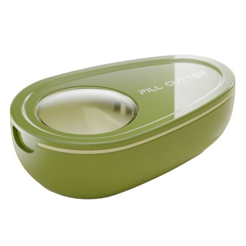 Cutii depozitare - Cutie Taiat Pastile si Depozitare Medicamente, Flippy, Verde, 8x5x2.65 cm, Compacta si Portabila, Ideala Pentru Calatorii