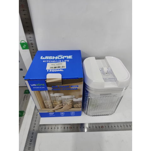 Pentru casa - Cutii de Depozitare Alimente, Flippy, Set din 2 Cutii de tip Container, Recipiente pentru Cereale in Bucatarie, 0.5 L-10x10.5 cm, 1.3 L-12.5x12.5x16.5 cm, Transparente cu Capac Alb