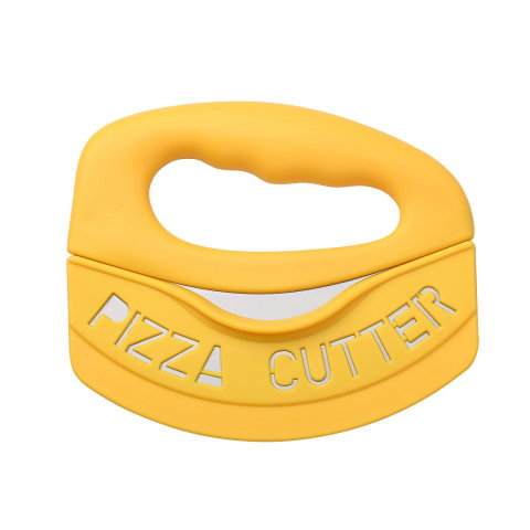 Import - Cutit pentru taiat pizza Flippy, cu protectie din silicon pentru lama, inox, 15.5 cm, galben