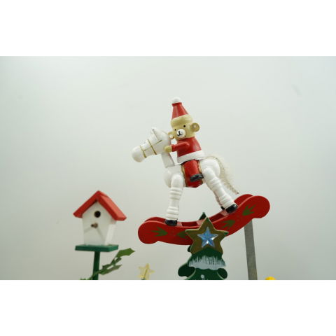 Cutiute Muzicale - Cutiuta muzicala decorata de Craciun, Multicolor, din Lemn, 17 cm x 27.5 cm, Interior, Flippy