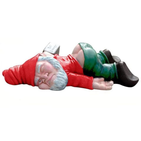 Articole pentru Gradina si Bricolaj - Decoratiune pentru Gradina, Flippy, Model Pitic de Gradina Beat, Statuie Amuzanta pentru Gradina, Decor pentru Gradina, Gnom Beat, 18 cm, Rosu