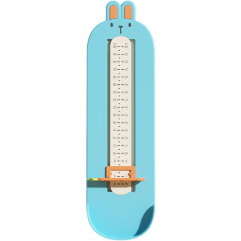 Articole pentru copii - Dispozitiv de Masurat Talpa Piciorului pentru Bebelusi, Flippy, 6-24, Model Iepuras, Albastru