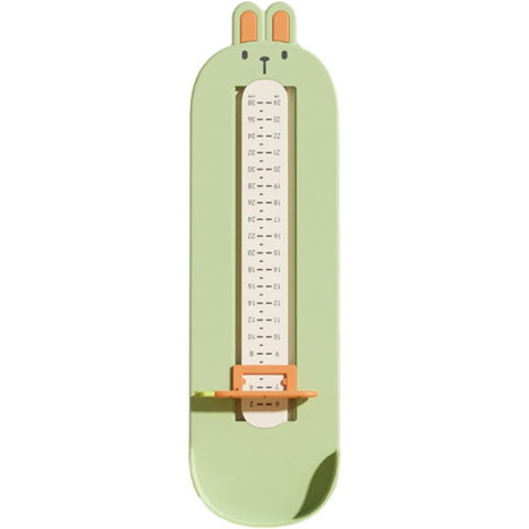 Articole pentru copii - Dispozitiv de Masurat Talpa Piciorului pentru Bebelusi, Flippy, 6-24, Model Iepuras, Verde