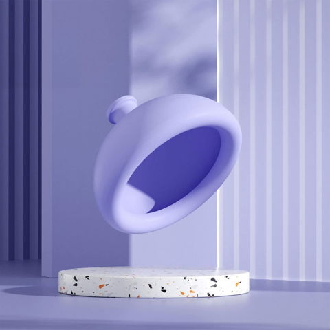 Articole pentru copii - Dispozitiv Terapeutic Sputa, Flippy, Cupa pentru Terapie Toracica, Dispozitiv de Eructare, pentru Adulti si Copii, 10 x 6.5 cm, din Silicon, Mov